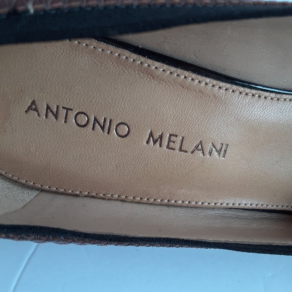 Antonio Melani Black Brown round toe wedge - Picture 7 of 8